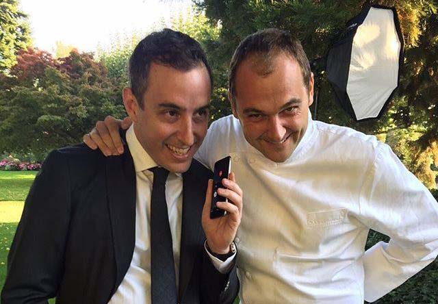 Will Guidara (left) and Daniel Humm (right) learning about their three-star rating for Eleven Madison Park and one-star rating for the Nomad in 2015. Credit: Daniel Humm's Facebook