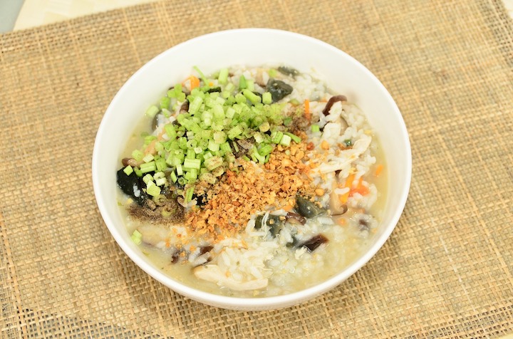 Opt for a simple meal like congee instead of rich food.