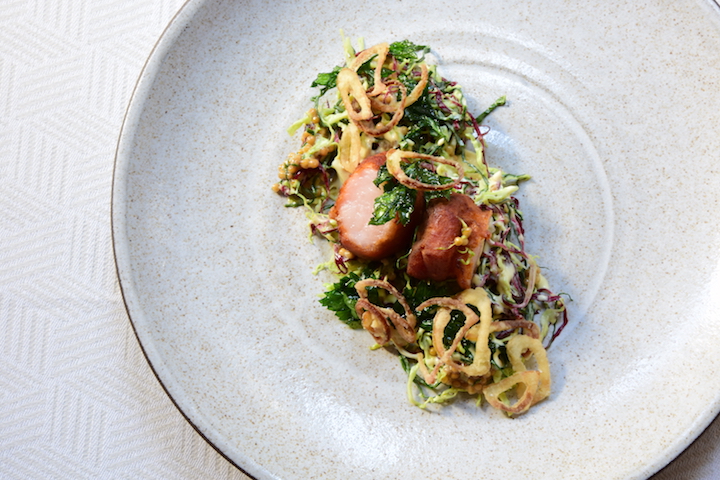 Also cooking at the Star Chef Arena is Emma Bengtsson of two-Michelin-starred Aquavit in New York. One of her dishes include this crispy pork collar with cabbage.